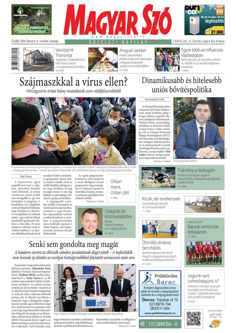 Magyar Szó, 77. évf. 2020. február 8. – 9. 31. sz. 1–32. oldal