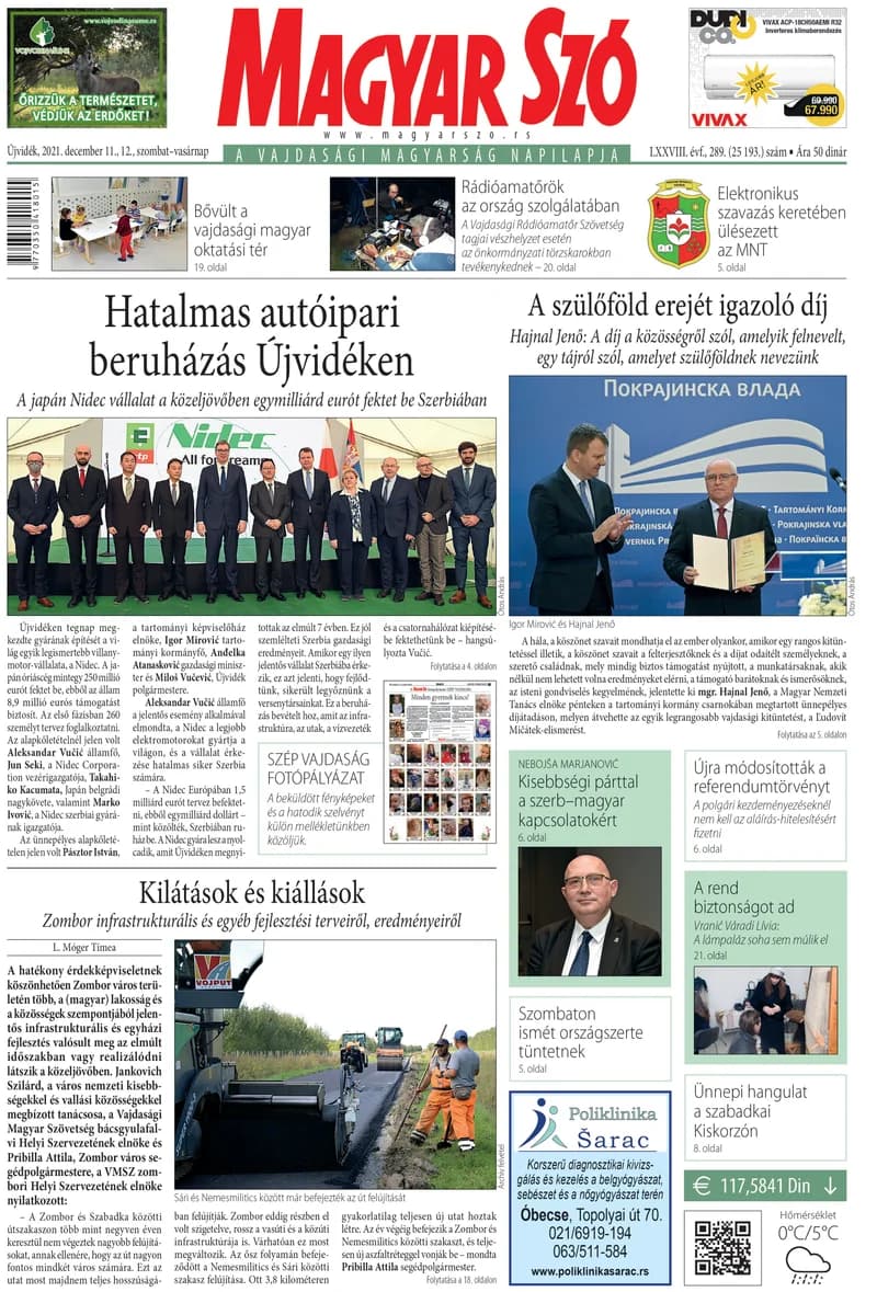 Magyar Szó, 78. évf. 2021. december 11. – 12. 289. sz. 1–32. oldal