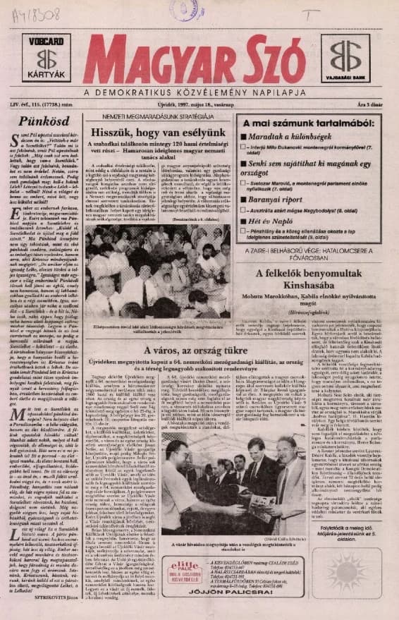 Magyar Szó, 54. évf. 1997. május 18. 115. sz. 1–24. oldal