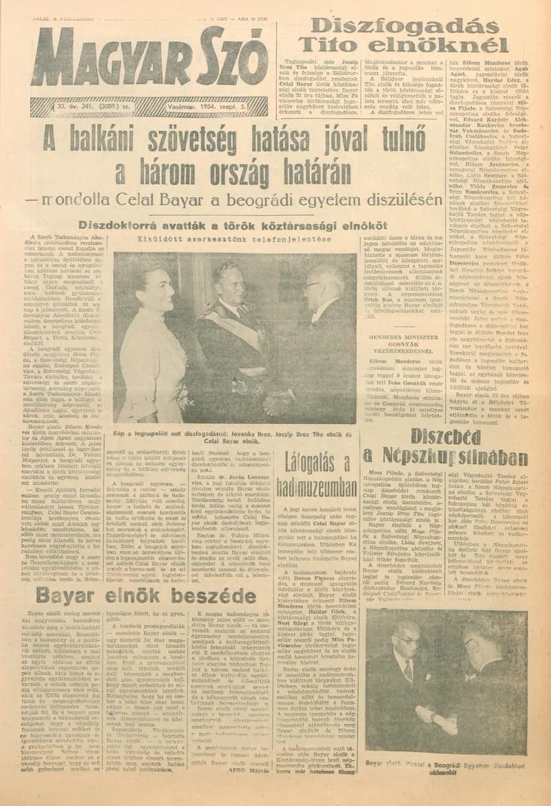 Magyar Szó, 11. évf. 1954. szeptember 5. 241. sz. 1–14. oldal