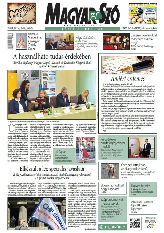 Magyar Szó, 76. évf. 2019. április 11. 83. sz. 1–20. oldal