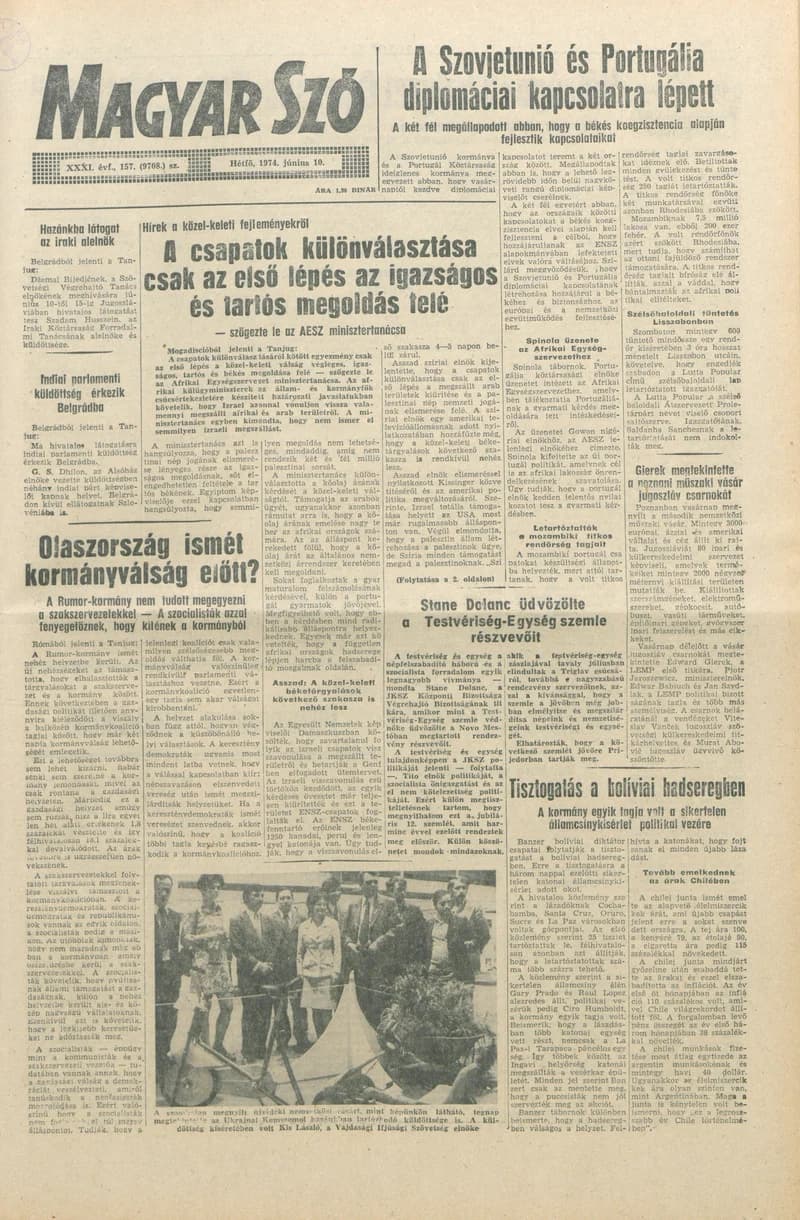 Magyar Szó, 31. évf. 1974. június 10. 157. sz. 1–8. oldal
