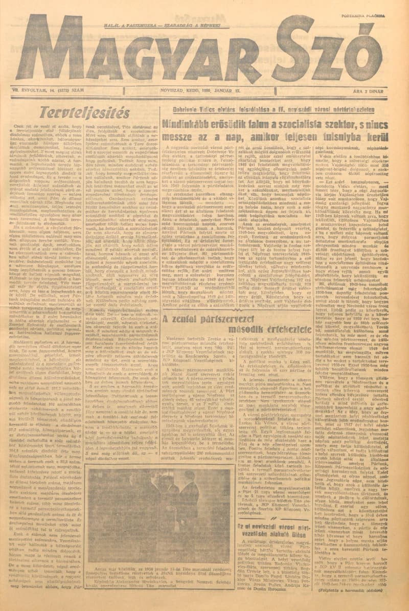 Magyar Szó, 7. évf. 1950. január 17. 14. sz. 1–4. oldal