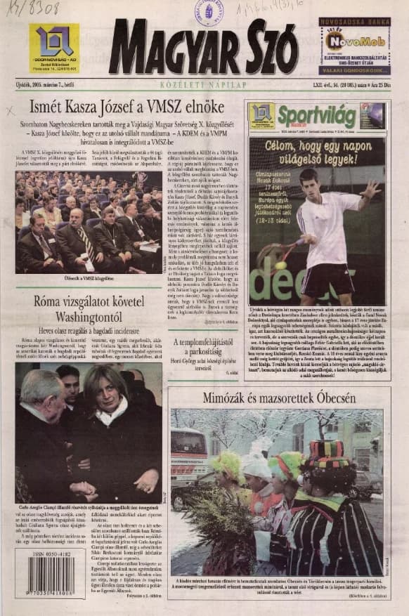Magyar Szó, 62. évf. 2005. március 7. 54. sz. 1–12. oldal