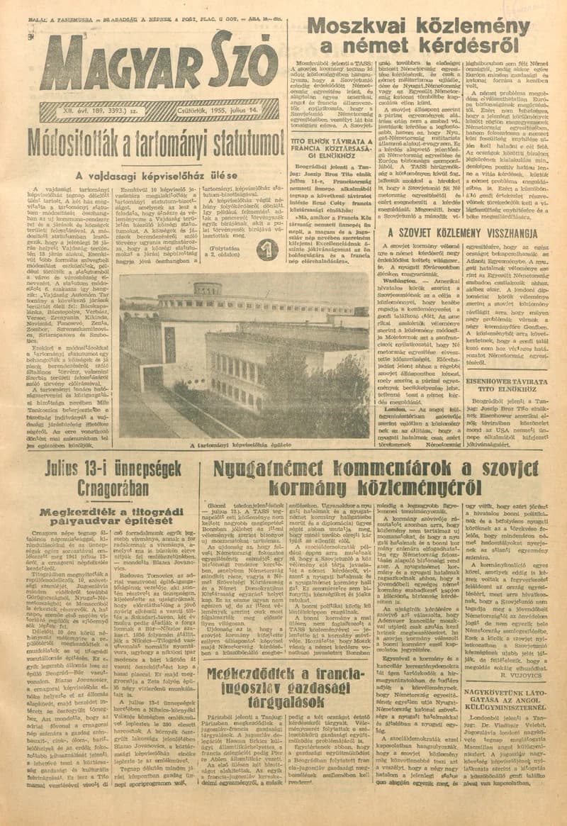 Magyar Szó, 12. évf. 1955. július 14. 189. sz. 1–8. oldal