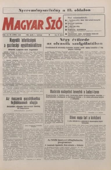 Magyar Szó, 43. évf. 1986. április 6. 94. sz. 1–32. oldal