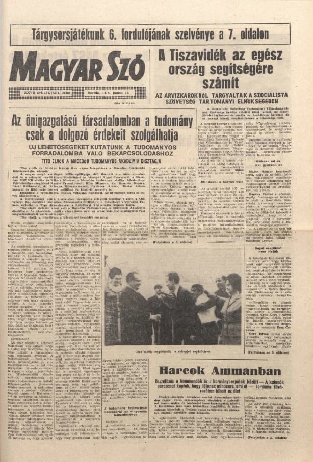 Magyar Szó, 27. évf. 1970. június 10. 157. sz. 1–16. oldal