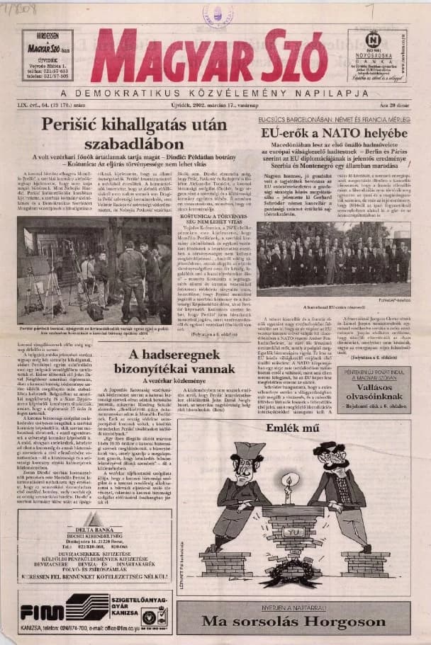 Magyar Szó, 59. évf. 2002. március 17. 64. sz. 1–28. oldal
