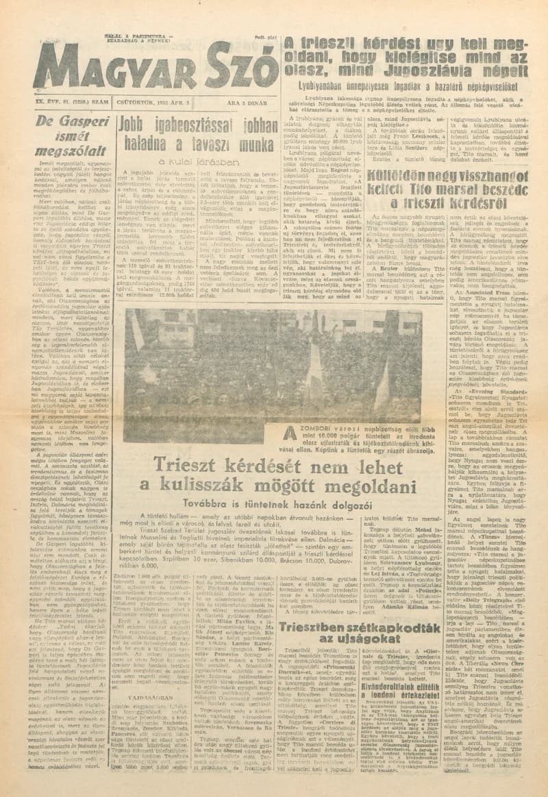 Magyar Szó, 9. évf. 1952. április 3. 81. sz. 1–4. oldal