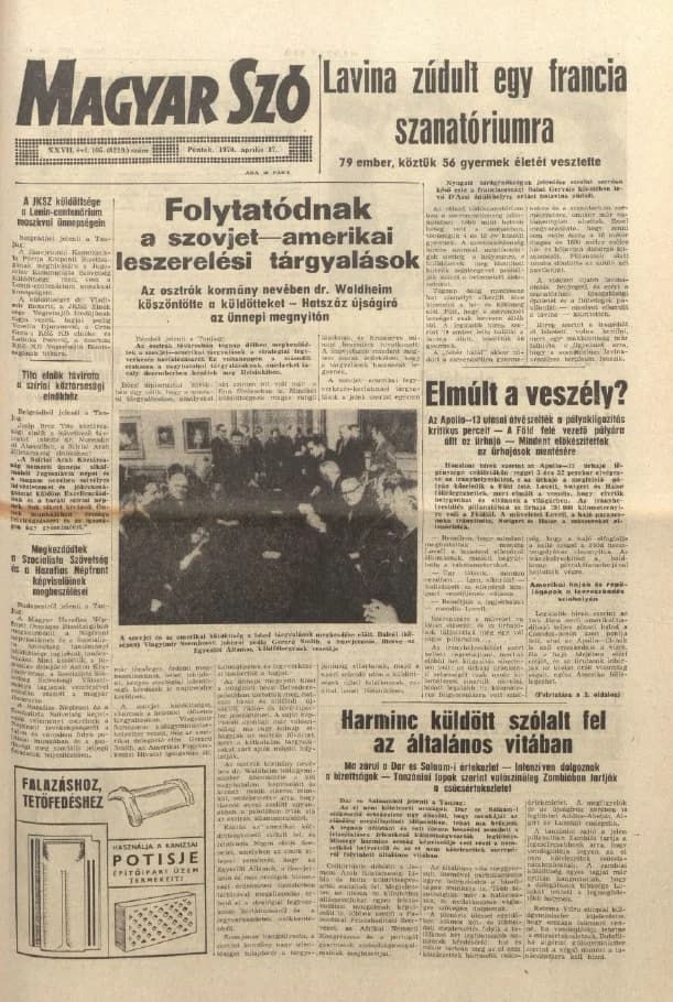 Magyar Szó, 27. évf. 1970. április 17. 105. sz. 1–12. oldal