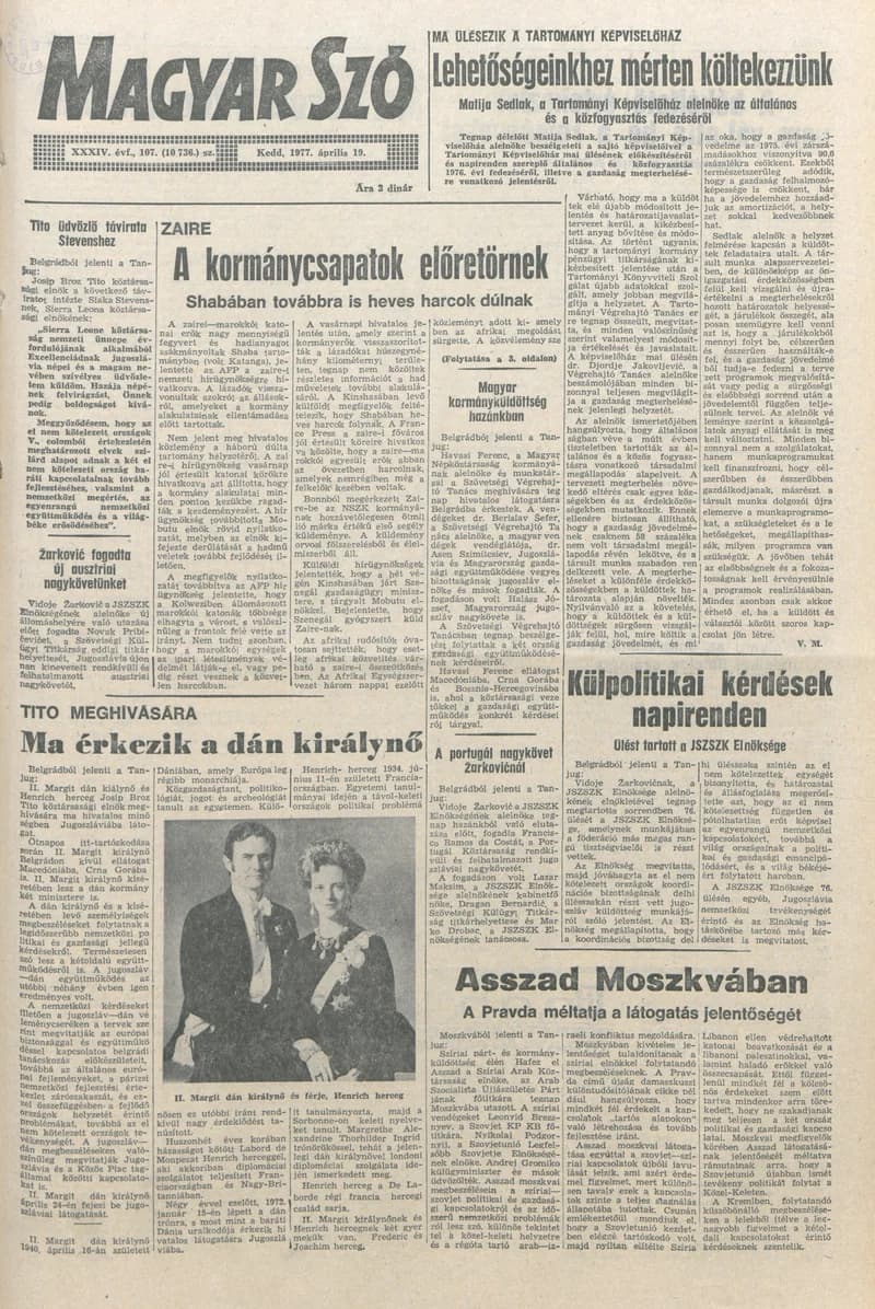 Magyar Szó, 34. évf. 1977. április 19. 107. sz.