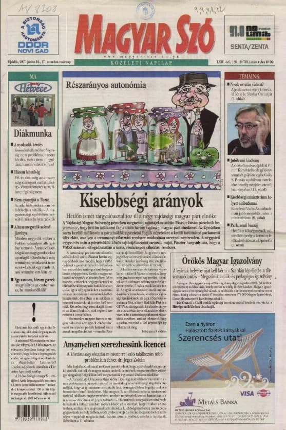 Magyar Szó, 64. évf. 2007. június 16. – 17. 138. sz. 1–12. oldal