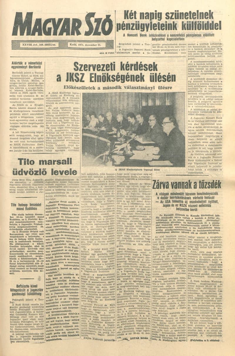 Magyar Szó, 28. évf. 1971. december 21. 349. sz. 1–20. oldal