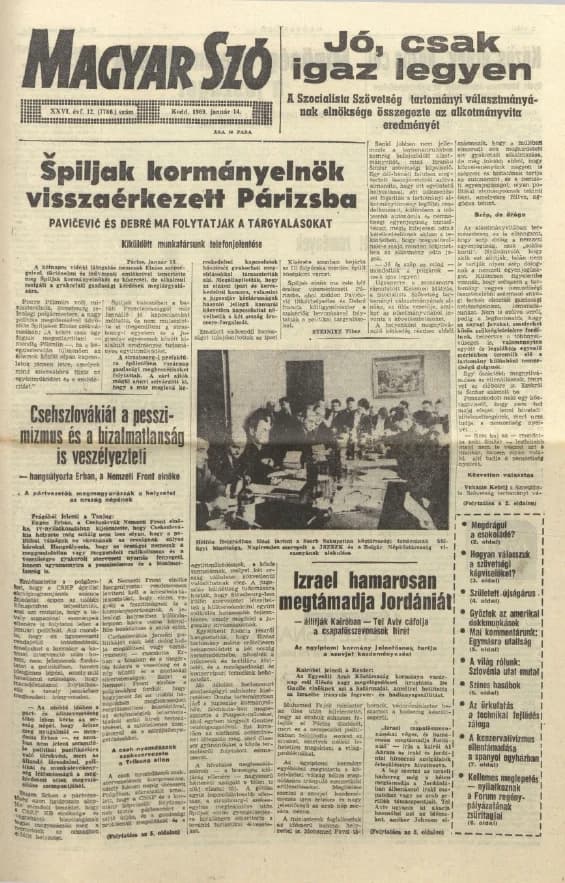 Magyar Szó, 26. évf. 1969. január 14. 12. sz. 1–16. oldal