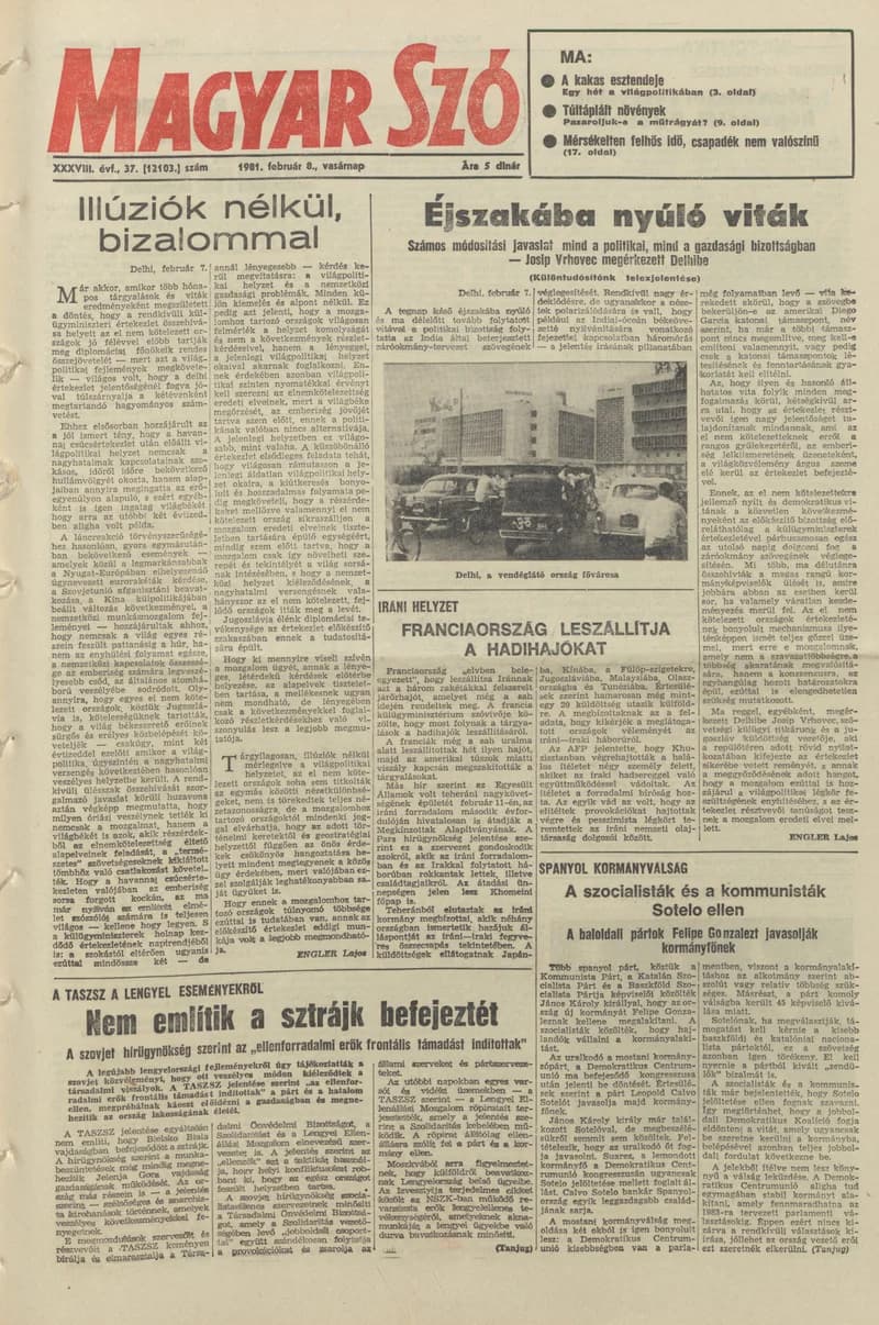 Magyar Szó, 38. évf. 1981. február 8. 37. sz.