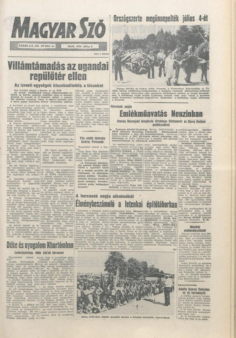 Magyar Szó, 33. évf. 1976. július 5. 183. sz. 1–6. oldal