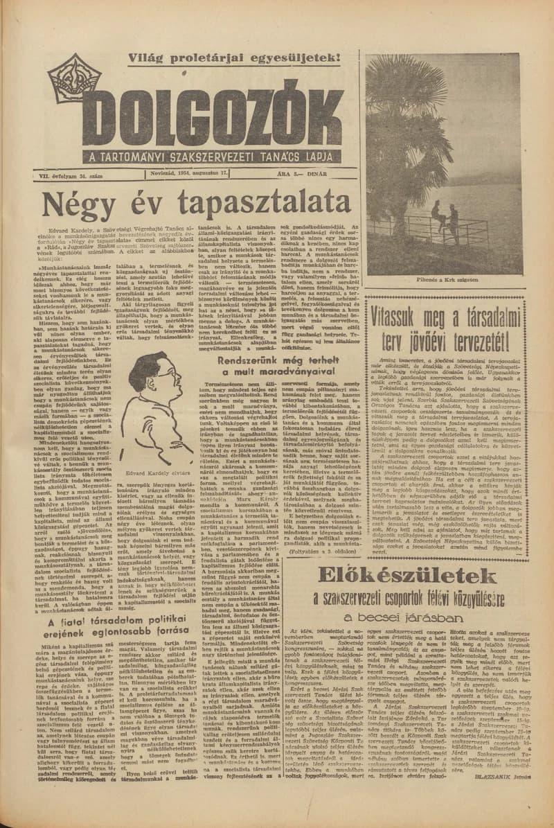 Dolgozók, 8. évf. 1954. augusztus 17. 34. sz.
