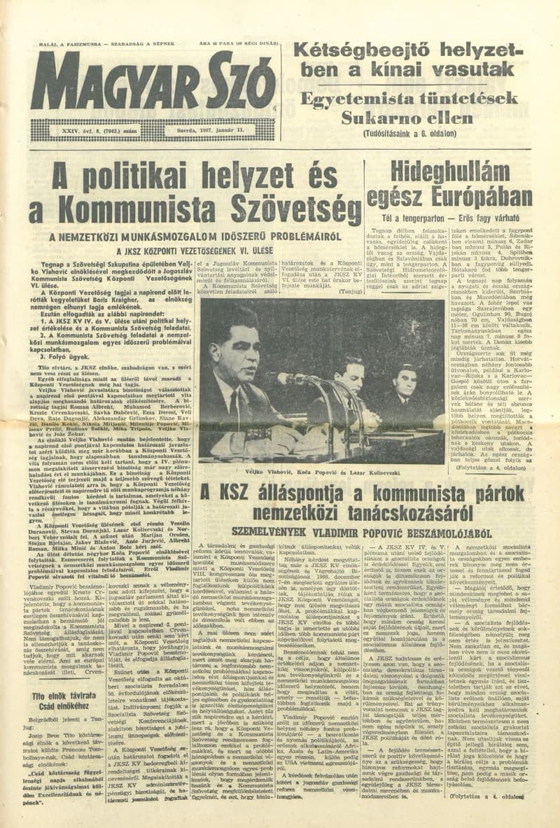 Magyar Szó, 24. évf. 1967. január 11. 8. sz. 1–12. oldal