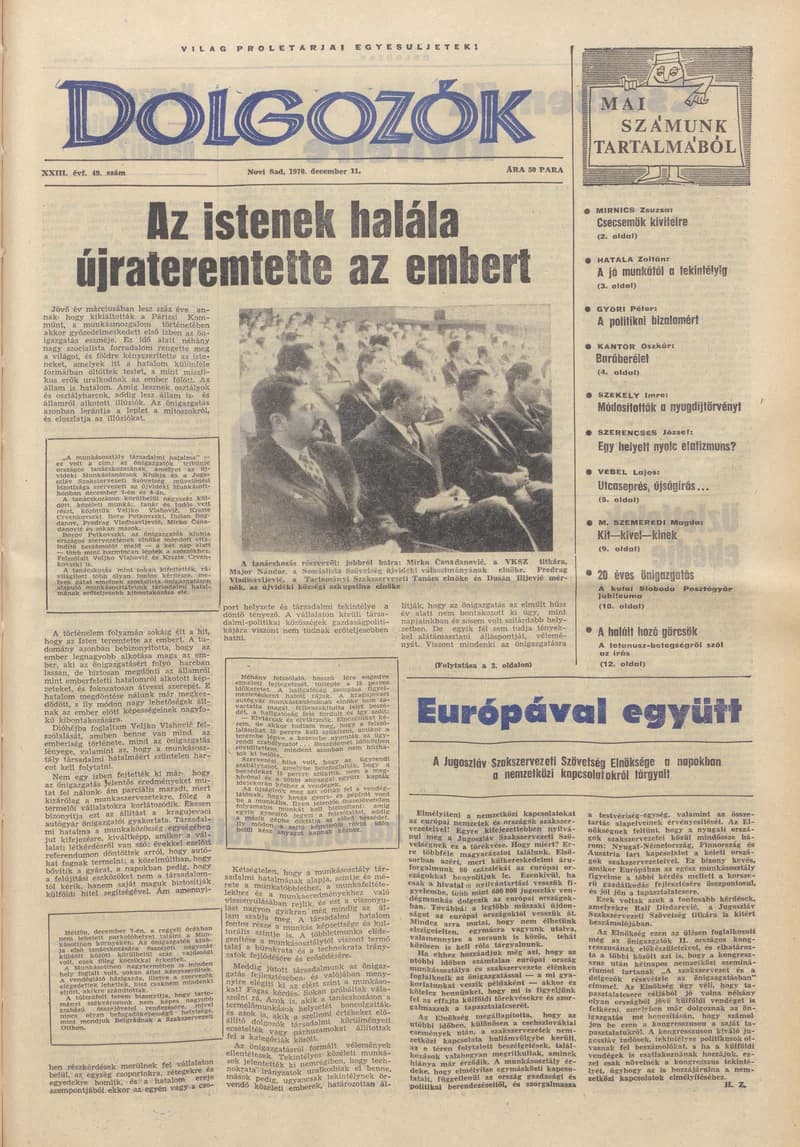 Dolgozók, 24. évf. 1970. december 11. 49. sz.