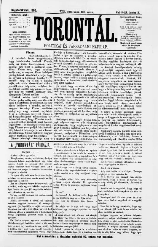 Torontál, 21. évf. 1892. június 2. 107. sz.