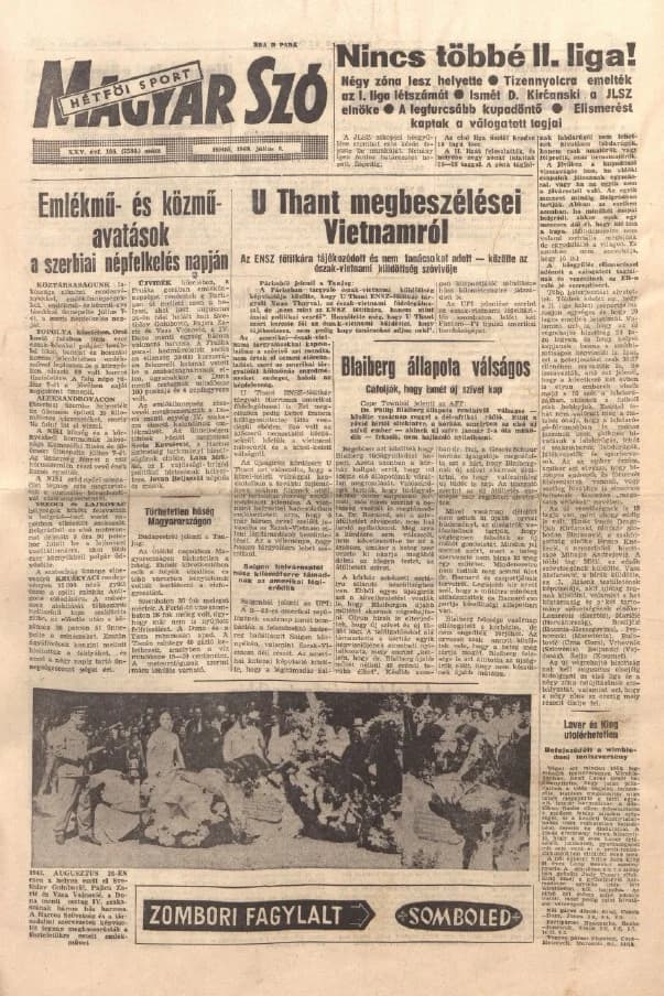 Magyar Szó, 25. évf. 1968. július 8. 186. sz. 1–12. oldal