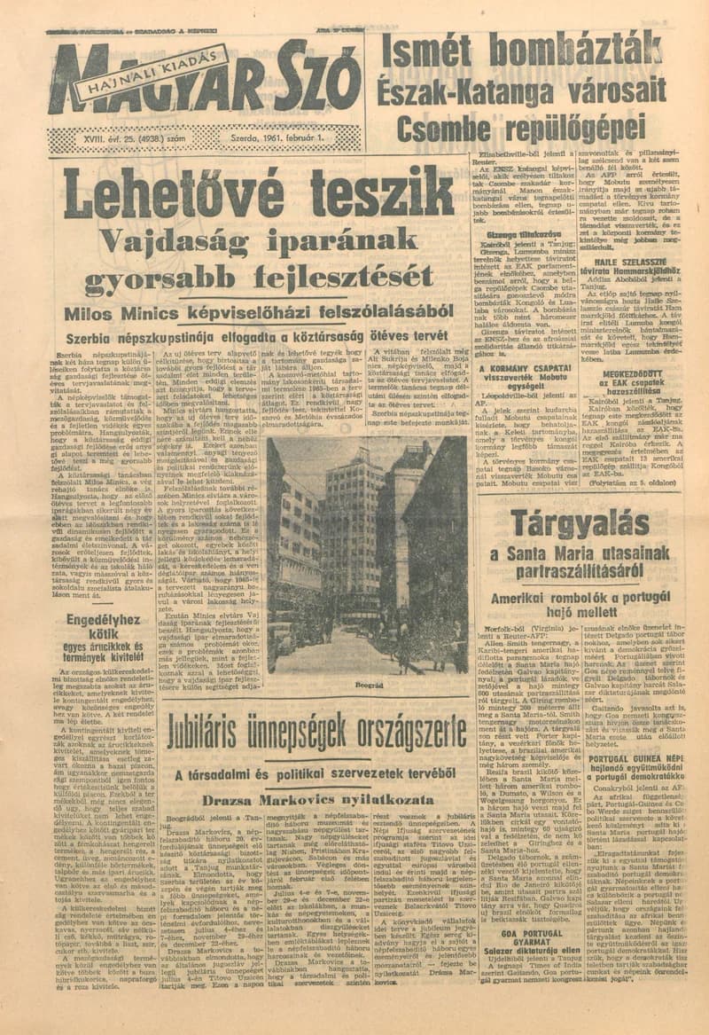 Magyar Szó, 18. évf. 1961. március 1. 49. sz. 1–16. oldal