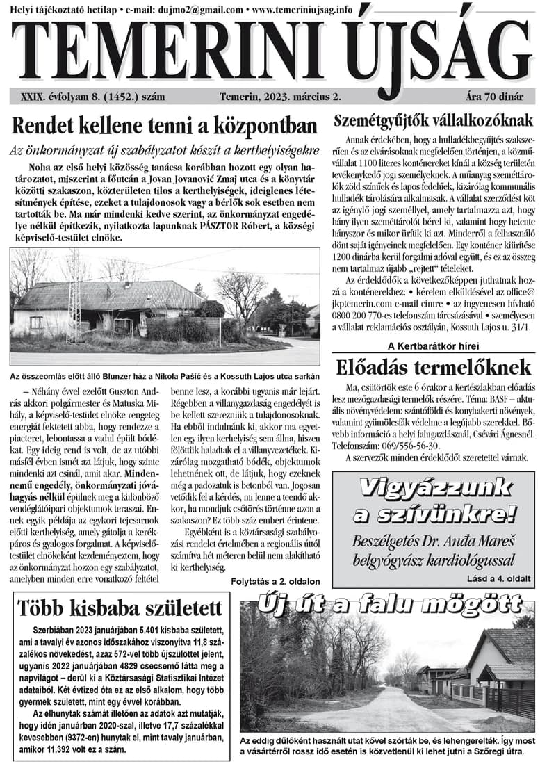Temerini Újság, 29. évf. 2023. március 2. 8. sz.