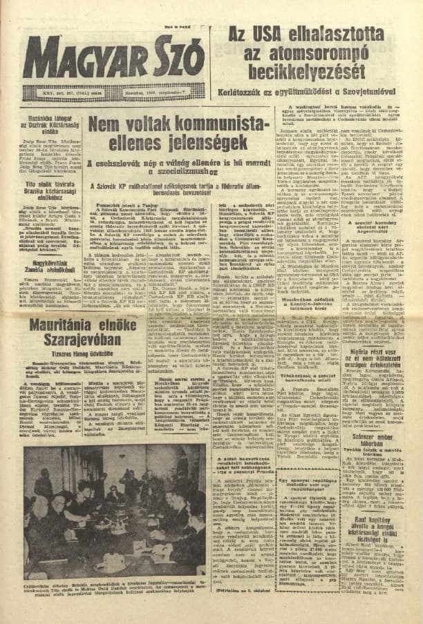 Magyar Szó, 25. évf. 1968. szeptember 7. 247. sz. 1–16. oldal