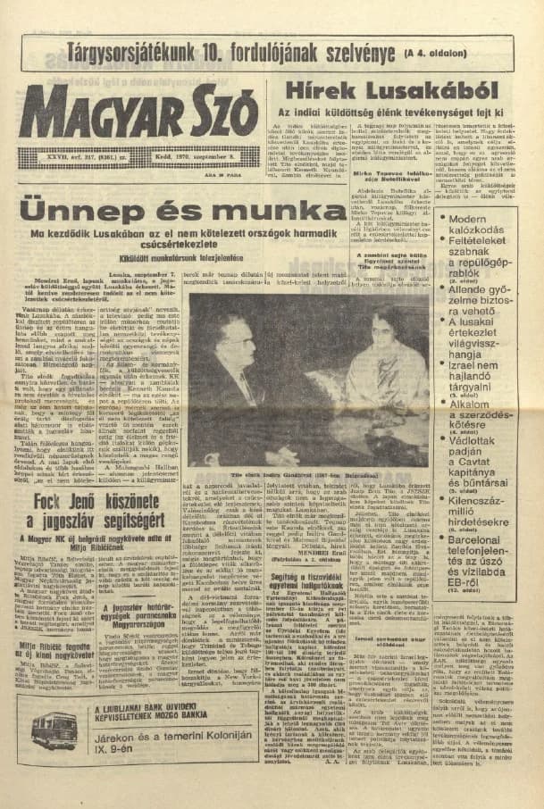 Magyar Szó, 27. évf. 1970. szeptember 8. 247. sz. 1–14. oldal