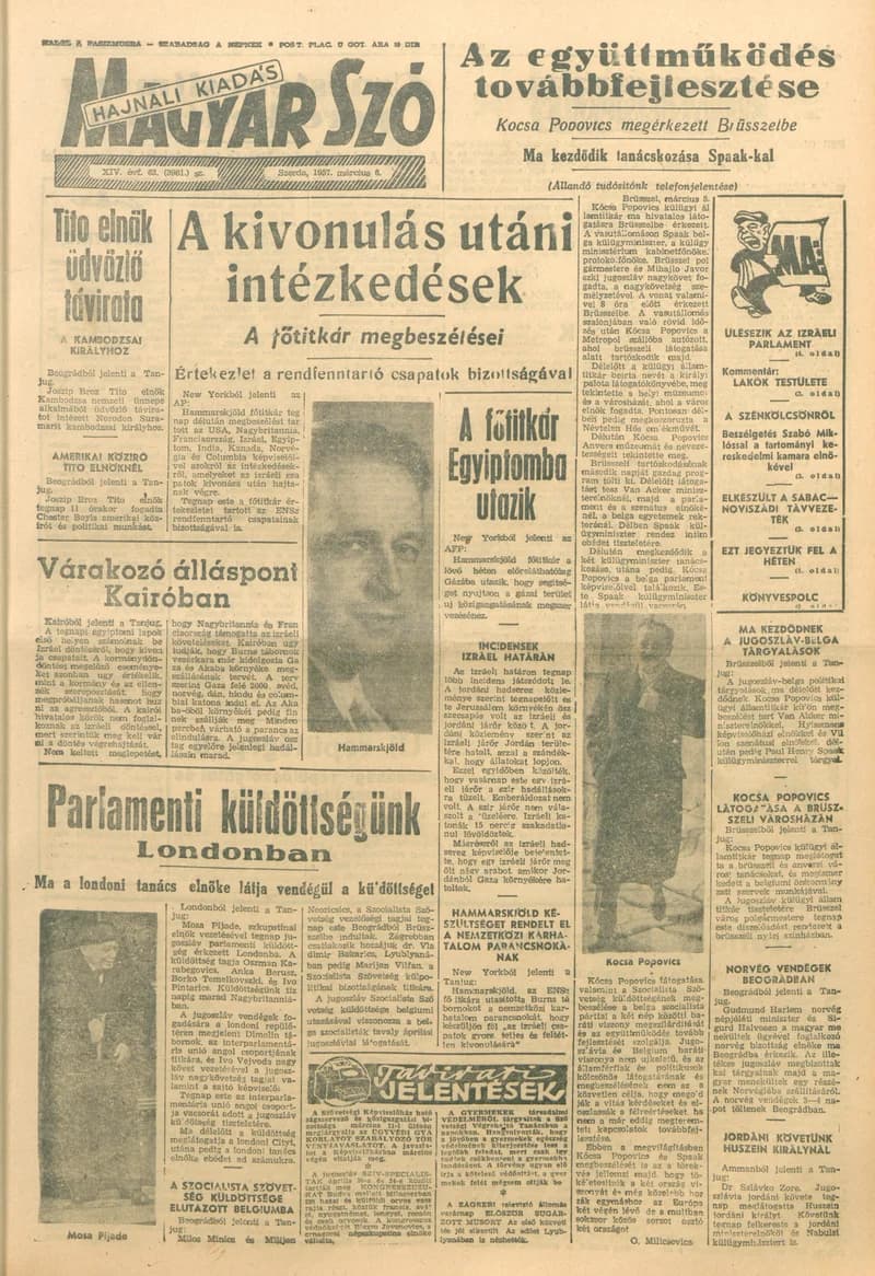 Magyar Szó, 14. évf. 1957. március 6. 63. sz. 1–14. oldal