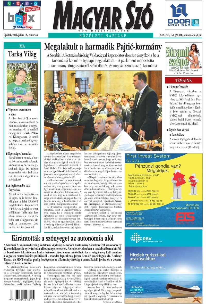 Magyar Szó, 69. évf. 2012. július 12. 159. sz. 1–20. oldal