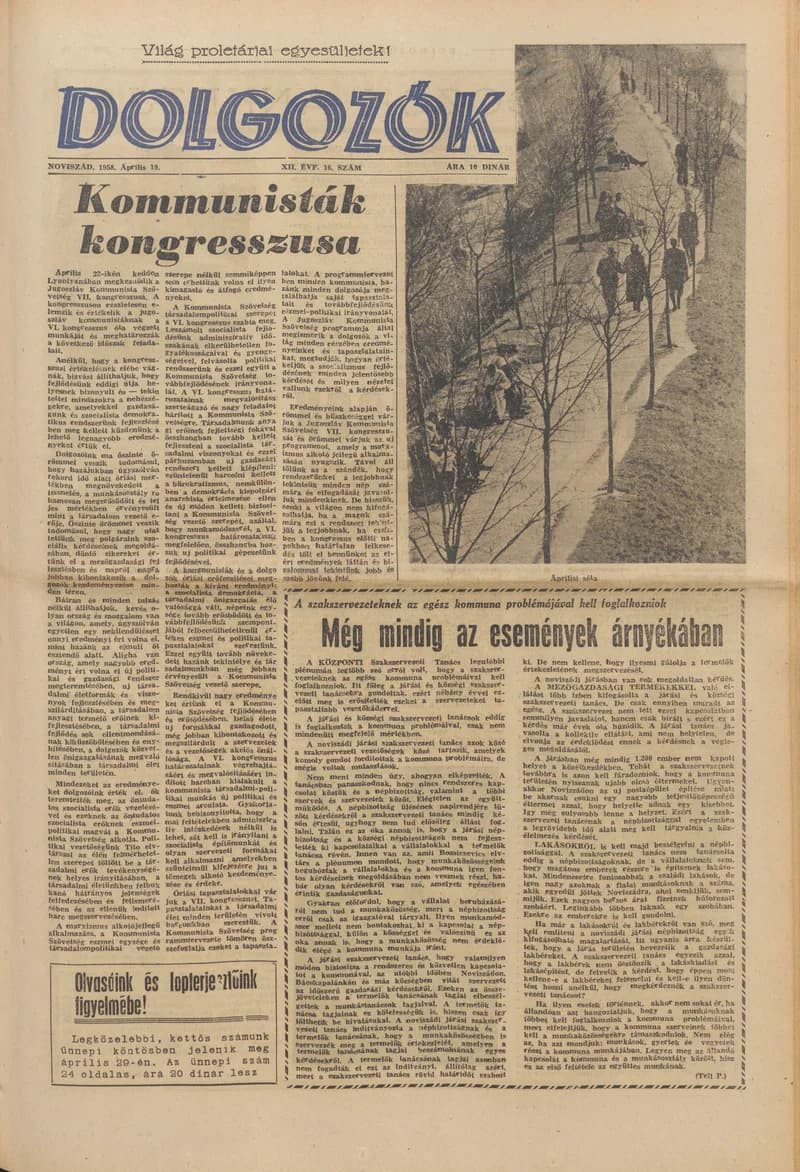 Dolgozók, 12. évf. 1958. április 19. 16. sz.