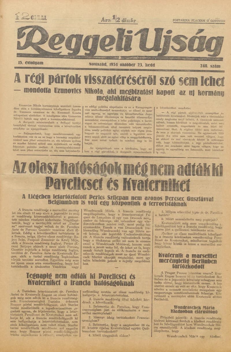 Reggeli Újság, 15. évf. 1934. október 23. 248. sz.