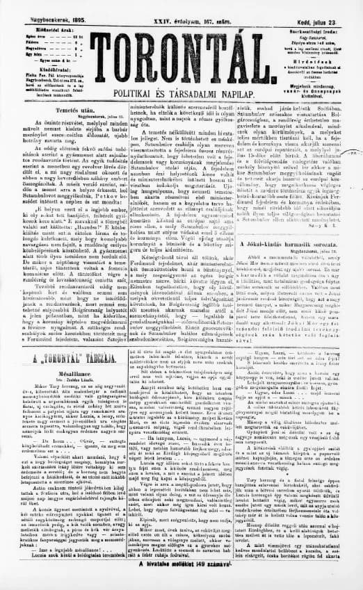 Torontál, 24. évf. 1895. július 23. 167. sz.