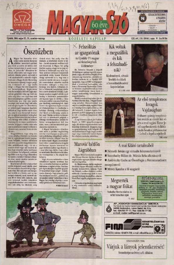 Magyar Szó, 61. évf. 2004. május 22. – 23. 118. sz. 1–24. oldal