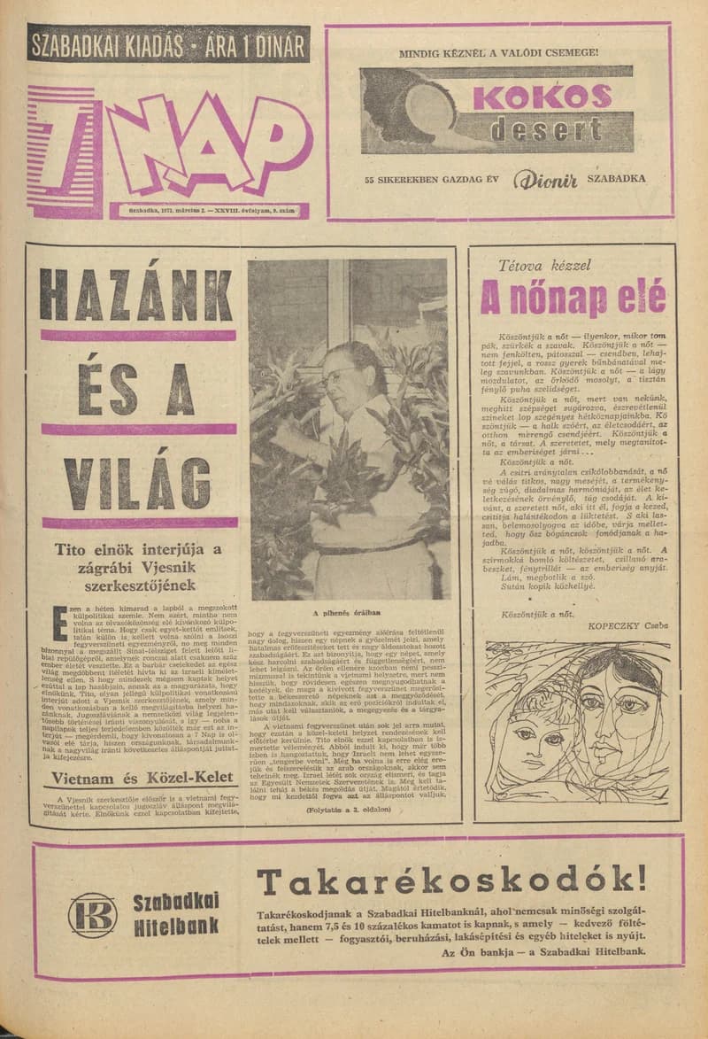 7 Nap, 28. évf. 1973. március 2. 9. sz. 1–28. oldal