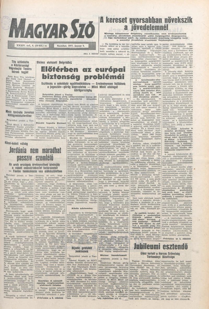 Magyar Szó, 34. évf. 1977. december 8. 6. sz.