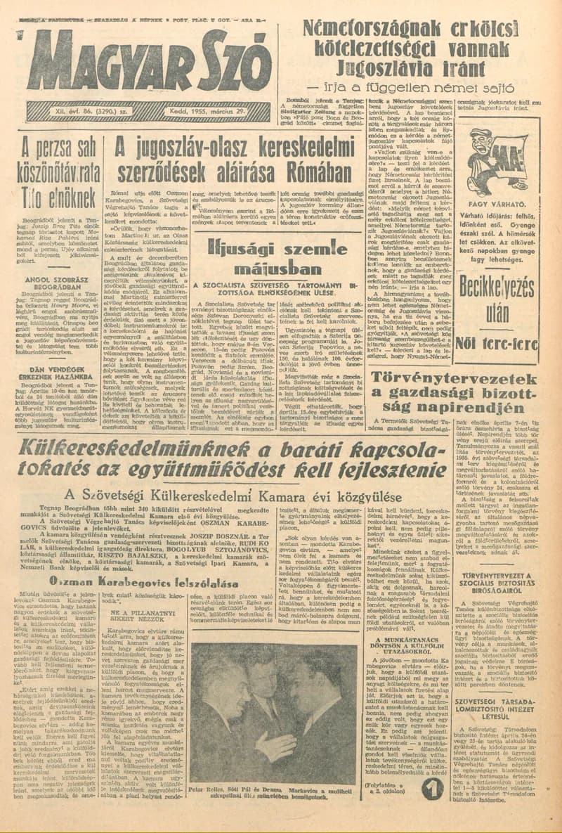 Magyar Szó, 12. évf. 1955. március 29. 86. sz. 1–8. oldal