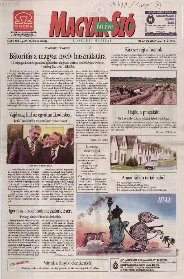 Magyar Szó, 61. évf. 2004. május 29. – 30. 124. sz. 1–24. oldal