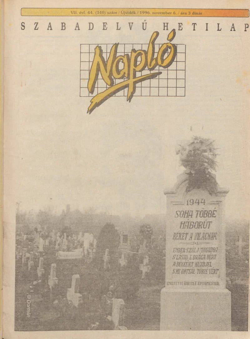Napló - Szabadelvű hetilap, 7. évf. 1996. november 6. 340. sz.