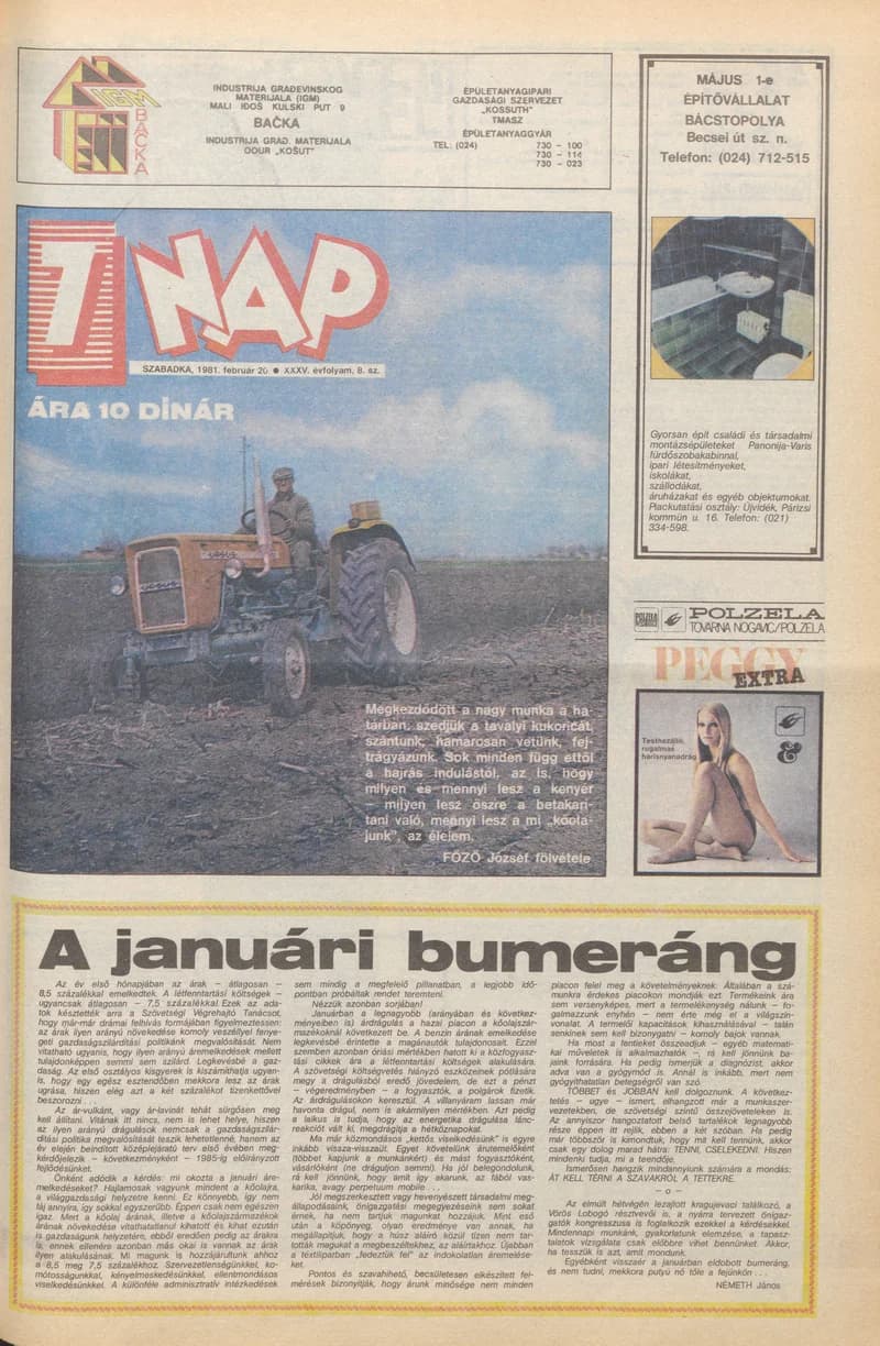 7 Nap, 36. évf. 1981. február 20. 8. sz. 1–20. oldal