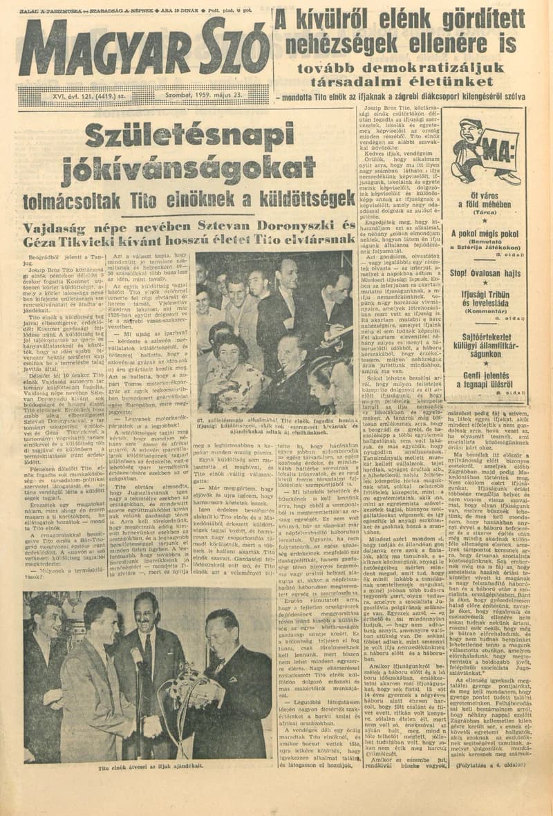 Magyar Szó, 16. évf. 1959. május 23. 121. sz. 1–22. oldal