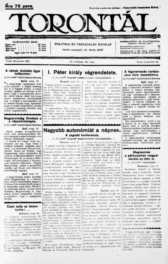 Torontál, 51. évf. 1922. szeptember 12. 202. sz.