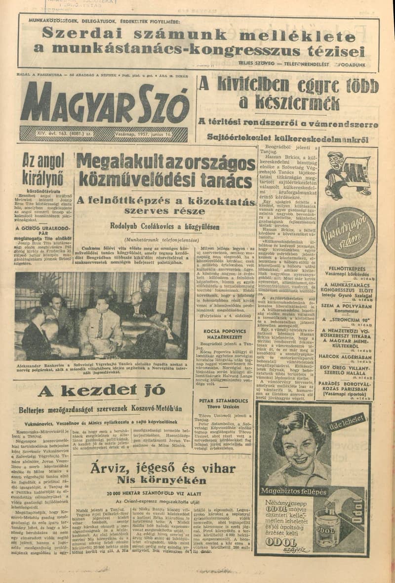 Magyar Szó, 14. évf. 1957. június 16. 163. sz. 1–12. oldal