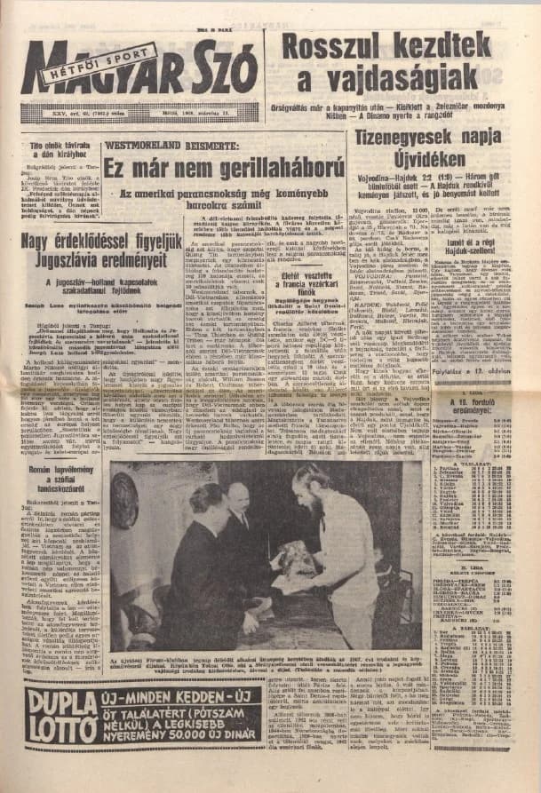 Magyar Szó, 25. évf. 1968. március 11. 69. sz. 1–16. oldal
