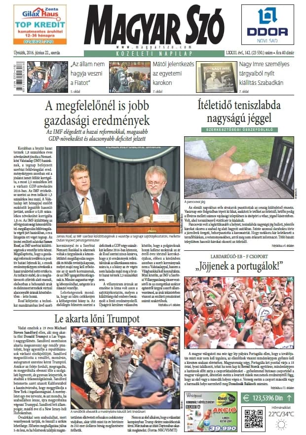 Magyar Szó, 73. évf. 2016. június 16. 142. sz. 1–16. oldal