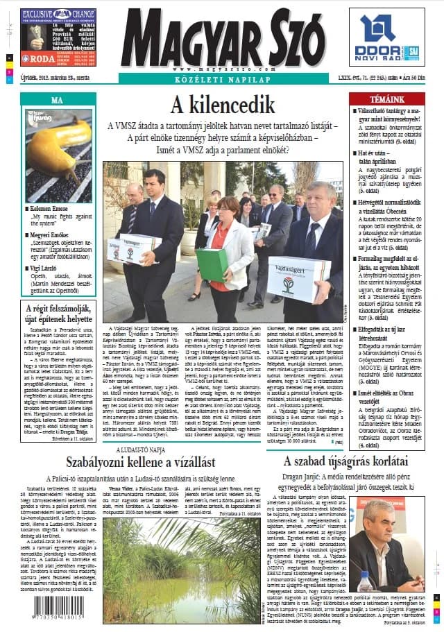 Magyar Szó, 69. évf. 2012. március 28. 71. sz. 1–20. oldal
