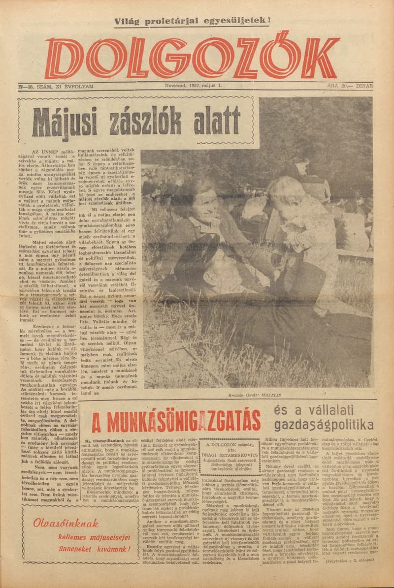 Dolgozók, 11. évf. 1957. május 1. 17–18. sz.