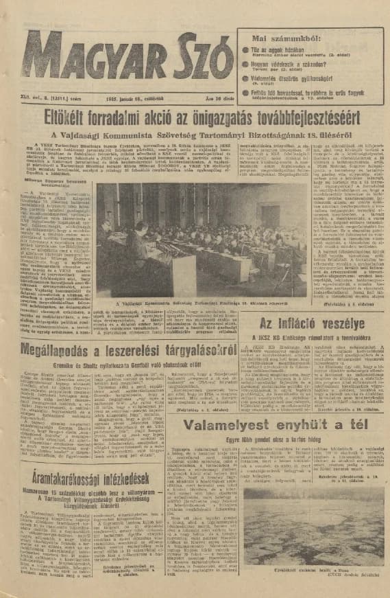 Magyar Szó, 42. évf. 1985. január 10. 8. sz. 1–20. oldal