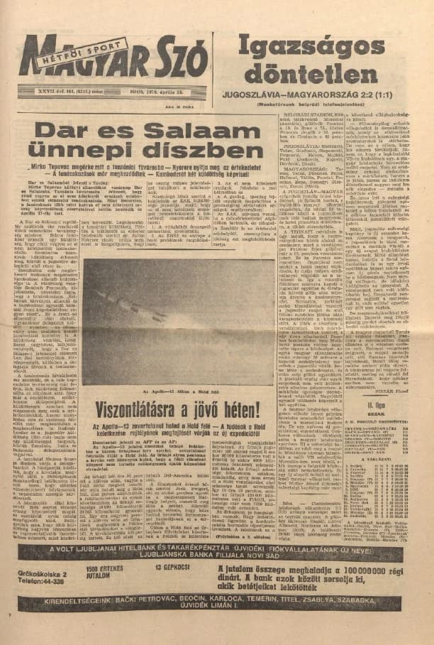 Magyar Szó, 27. évf. 1970. április 13. 101. sz. 1–16. oldal